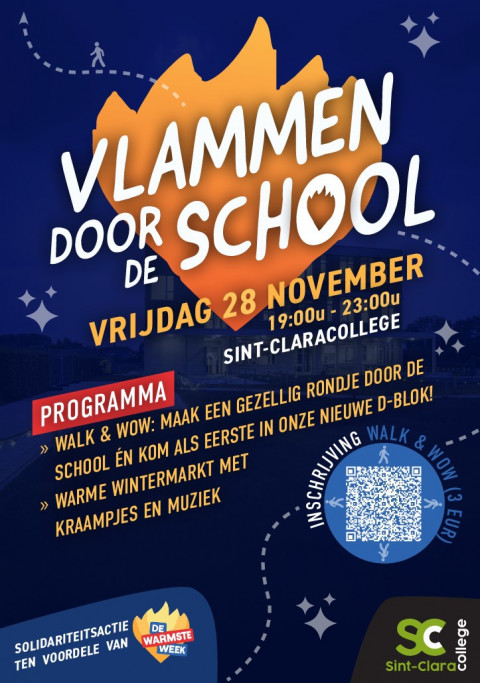 Vlammen door de school